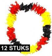 12x Hawaii krans Belgie - Hawaii kransen in Belgische kleuren 12 stuks