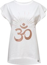 Yoga-T-Shirt Batwing ?OM sunray? - ivory/copper M Loungewear shirt YOGISTAR