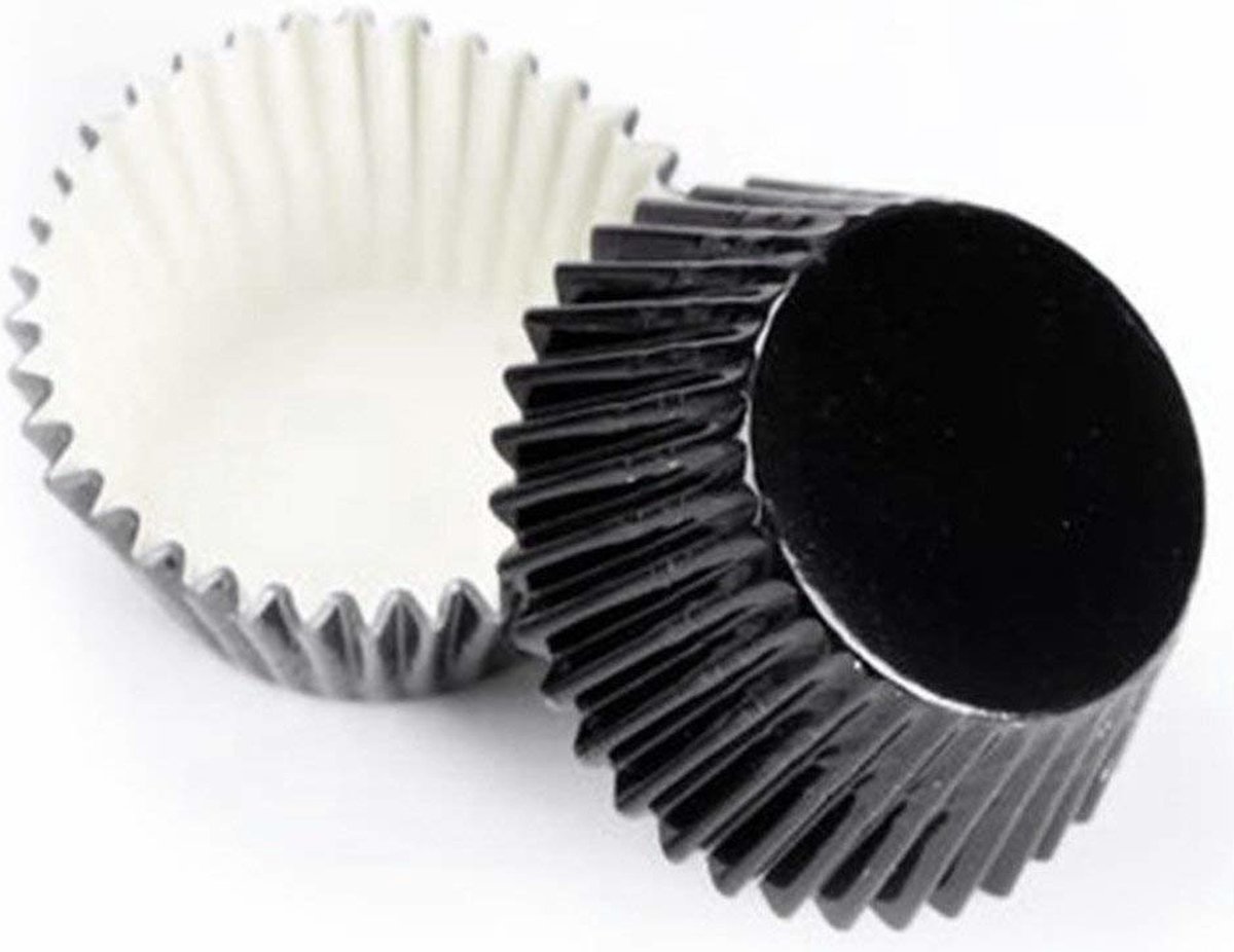Metallic baking cups - zwart (500 stuks)