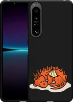 Xperia 1 IV Hoesje Zwart Sleeping Dragon - Designed by Cazy