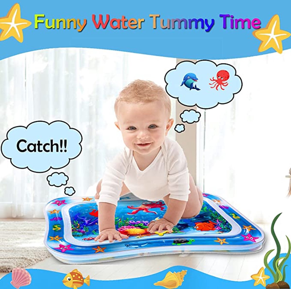 Igoods Baby Waterspeelmat – Opblaasbaar - Watermat – Speelmat - Waterspeelgoed - Babyshower Cadeau – Kraamcadeau – Speelgoed – Speelkleed Baby thumbnail 6
