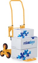 Bol.com steekwagen traploper - inklapbaar - 50/150 kg - 6-wielig - rubberen banden - verstelbaar - geel aanbieding