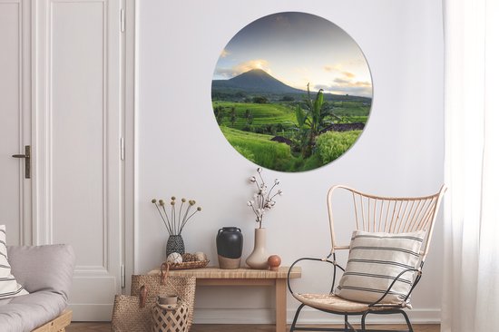 WallCircle - Cercle mural ⌀ 120 - Indonésie - Berg - Riz - Tableaux ronds salon - Plaque murale ronde - Cercle de Décoration murale murale - Décoration de chambre à l'intérieur - Cercle Décoration murale - Accessoires de maison XXL