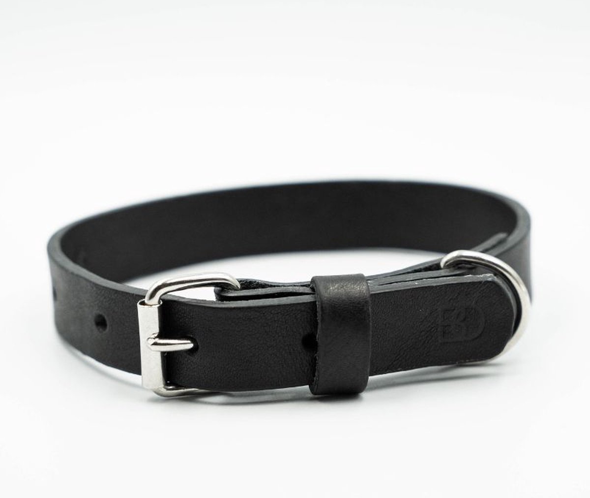 Boef The Label - Halsband - Rustic Zwart - Leer -Maat M - 33 tot 45 cm