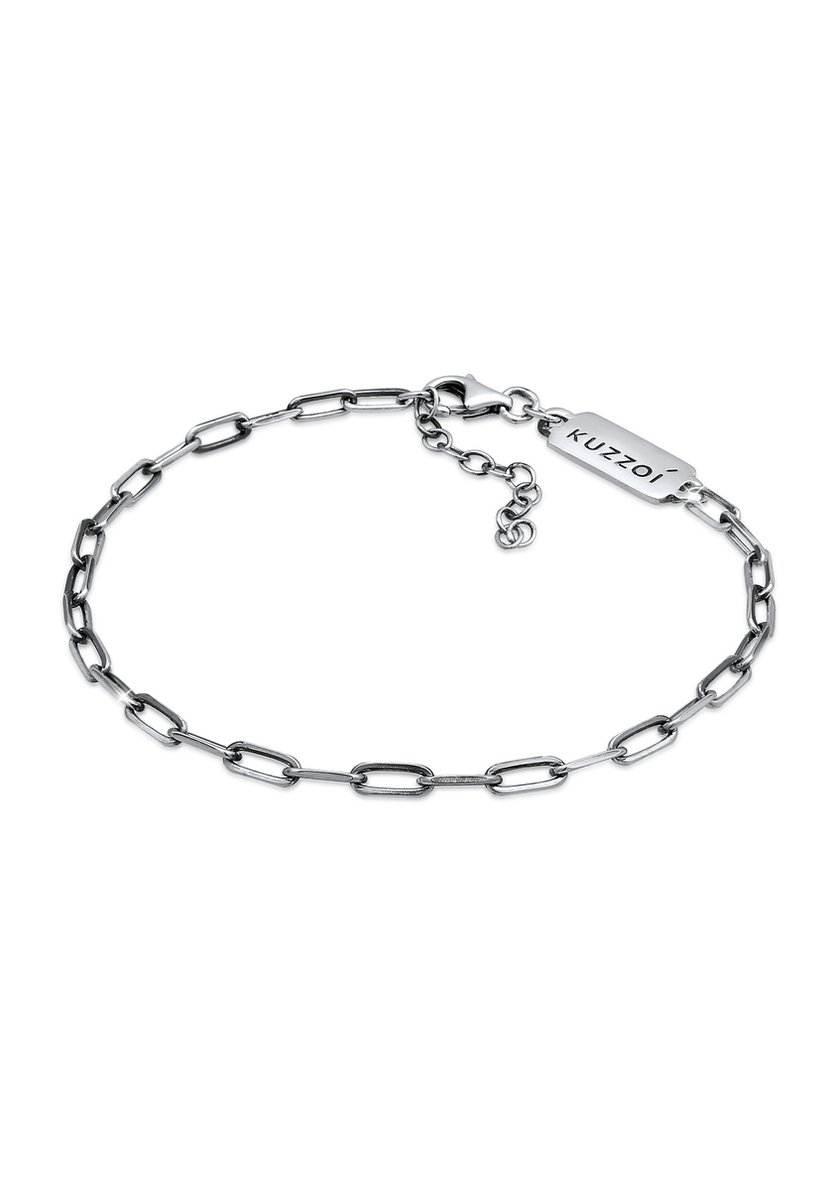 KUZZOI - Armband - Herenketting Look Ovaal in 925 Sterling Zilver - Heren