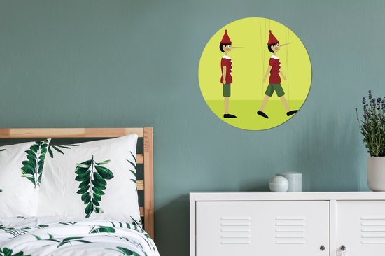 Une illustration de la plaque plastique Pinocchio Wall Circle ⌀ 60 cm - impression photo sur cercle mural / cercle vivant (décoration murale)