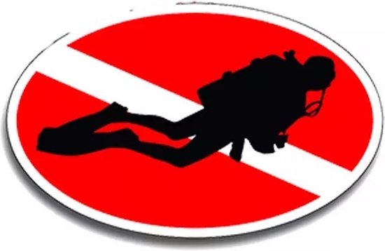 GoedeDoelen.Shop | Auto Sticker Scuba Spot | Autosticker | Scuba Sticker | Scuba Duiker | Scootersticker | Weerbestendig | Diepzee Duiken | Under The Sea | Padi | Diving | Duiksport | Watersport | Oceans | Afmeting ca 10 x 16 CM