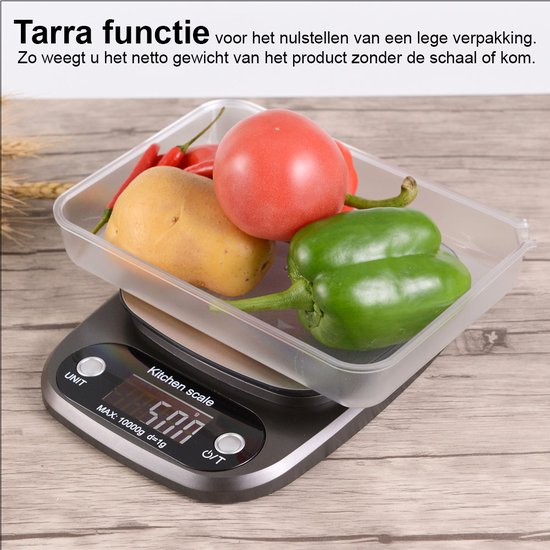 Balance de cuisine Balance numérique de précision - 0 à 3000 grammes - avec fonction tare - noir