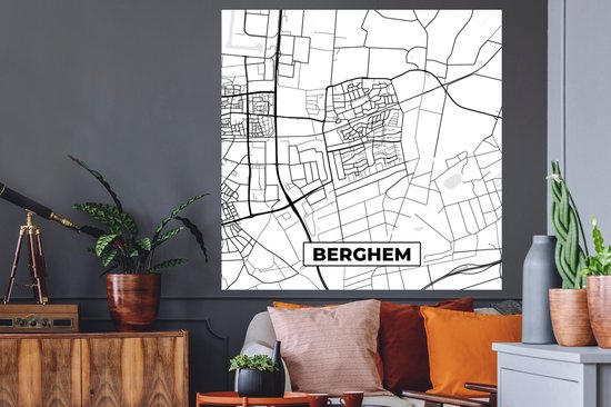 Stickers Stickers muraux - Berghem - Pays- Nederland - Carte - Plan de la ville - Plan d'étage - 120x120 cm - Feuille adhésive XXL