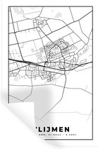 Stickers Stickers muraux - Vlijmen - Carte - Carte - Plan de la ville - 60x90 cm - Feuille adhésive