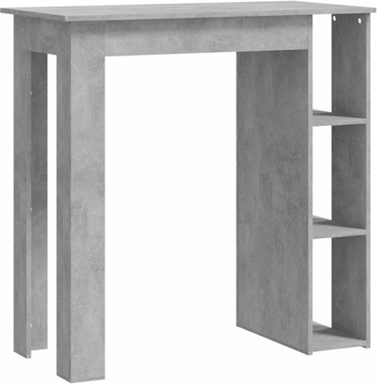 Table de bar et étagère Blanc 102x50x103,5 cm Bois d'ingénierie - Table De Bar - Table Bistro - Table Pub - Meuble De Salon - Mobilier Contemporain - Home & Living
