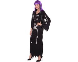 Skeleton Jurk Zwart Volwassenen - Carnavalskleding - Maat M/L