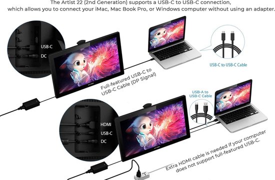 Tablette Graphique XP-PEN Artist 22 (2e Génération) – Ouvert Jamais Utilisé – USB/USB-C
