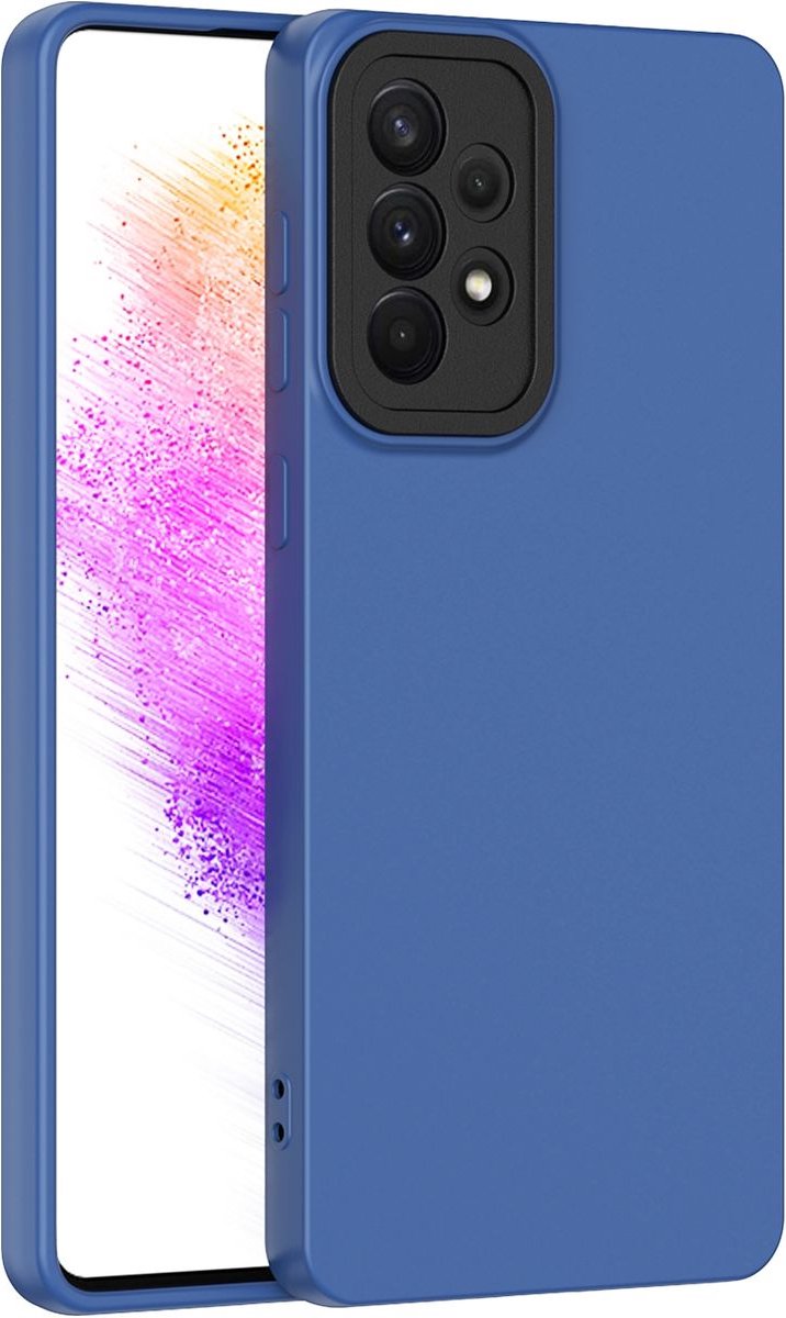 Mobigear Hoesje geschikt voor Samsung Galaxy A73 Telefoonhoesje Flexibel TPU | Mobigear Colors Backcover | Galaxy A73 Case | Back Cover - Blauw