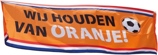 banner Wij houden van oranje 74 x 220 cm oranje | bol