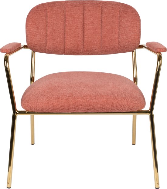 ANLI STYLE LOUNGE CHAIR JOLIEN ARM GOLD/PINK