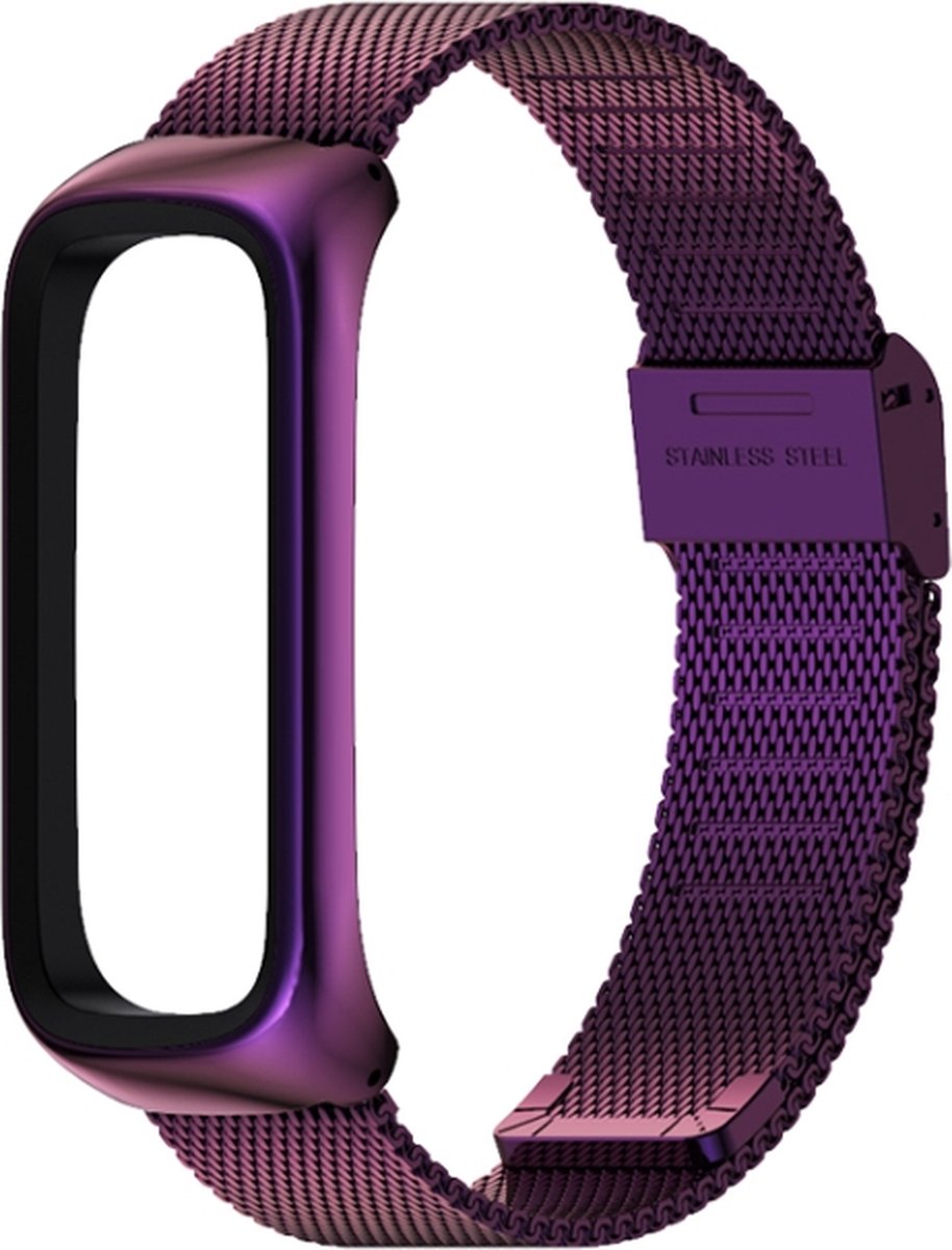 Milanees bandje - geschikt voor Samsung Galaxy Fit 2 - paars