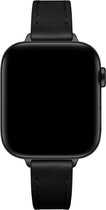 YONO Leer Stretto Bandje geschikt voor Apple Watch Series - 7 / 8 (41mm) - SE 6 5 4 (40mm) - 3 2 1 (38mm) - Zwart