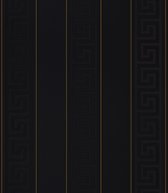 Exclusief luxe behang Profhome 935244-GU vliesbehang licht gestructureerd design glimmend zwart goud 7,035 m2