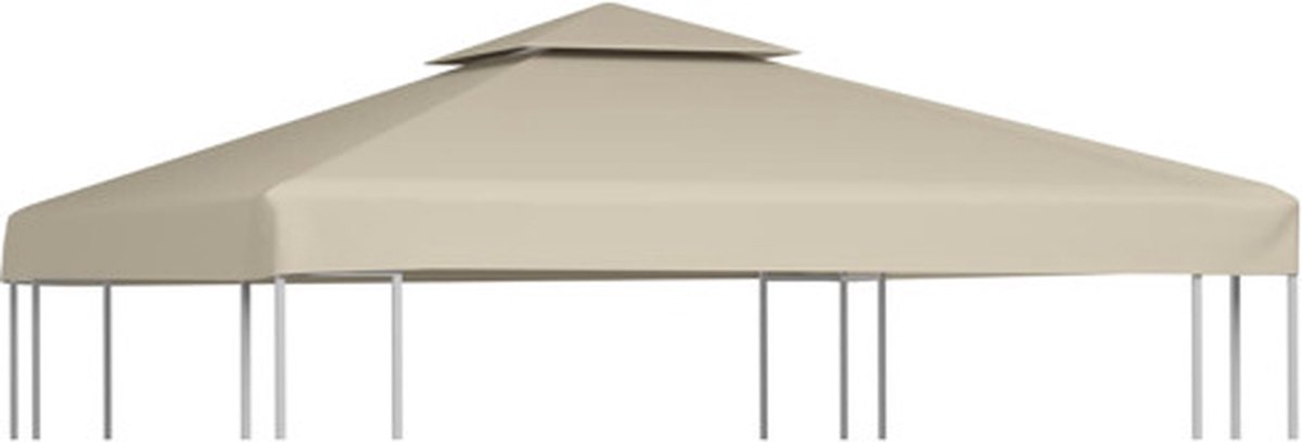 Bol.com vidaXL - Vervangend - tentdoek - prieel - 310 - g/m² - 3x3 - m - beige aanbieding
