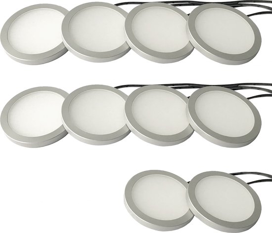 LETT® Opbouw LED Spotjes met Dimknop - Set van 10 Lampjes - Kastverlichting