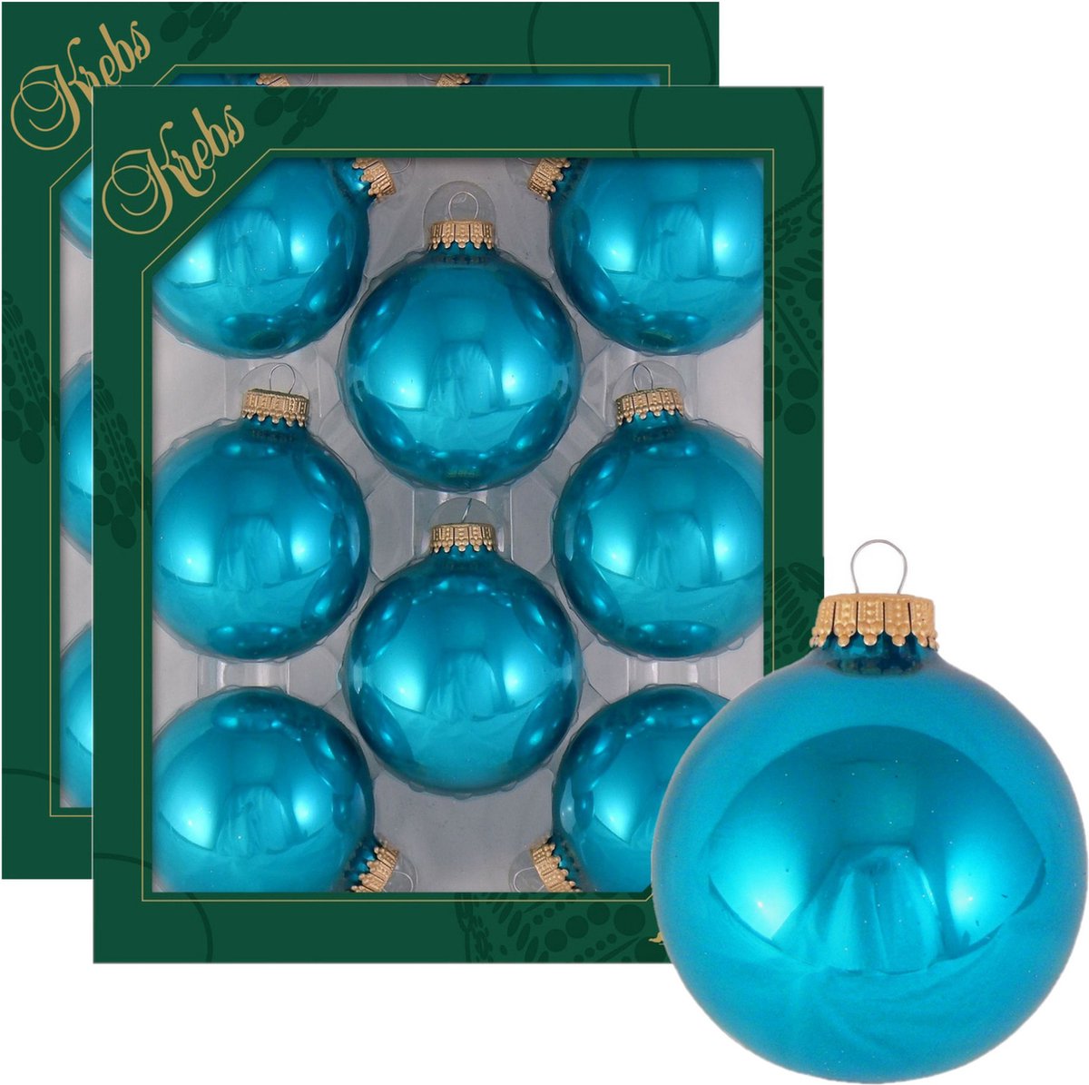 16x stuks glazen kerstballen 7 cm tropical aqua blauw kerstboomversiering - Kerstversiering/kerstdecoratie