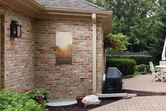 Affiche de jardin - Paarden - Herbe - Soleil - Animaux - 40x80 cm - Serviettes de jardin pour l'extérieur - Jardin