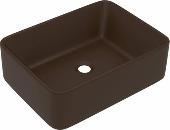 vidaXL Lavabo 41x30x12 cm Céramique Mat Marron Foncé VDXL_147050