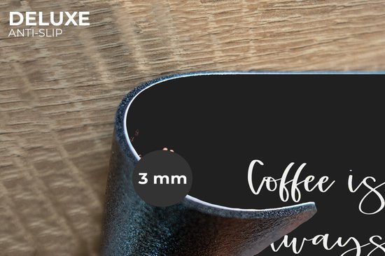 Set de table - Napperons de table plastique - Citations - Proverbes - Le Coffee est toujours une bonne idée - Café - 45x30 cm - 6 pièces - Résistant à la chaleur - Antidérapant - Coussin - Amovible