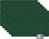 Placemats - Leer - Groen - Placemat - 45x30 cm - 6 stuks - Tafelonderzetter
