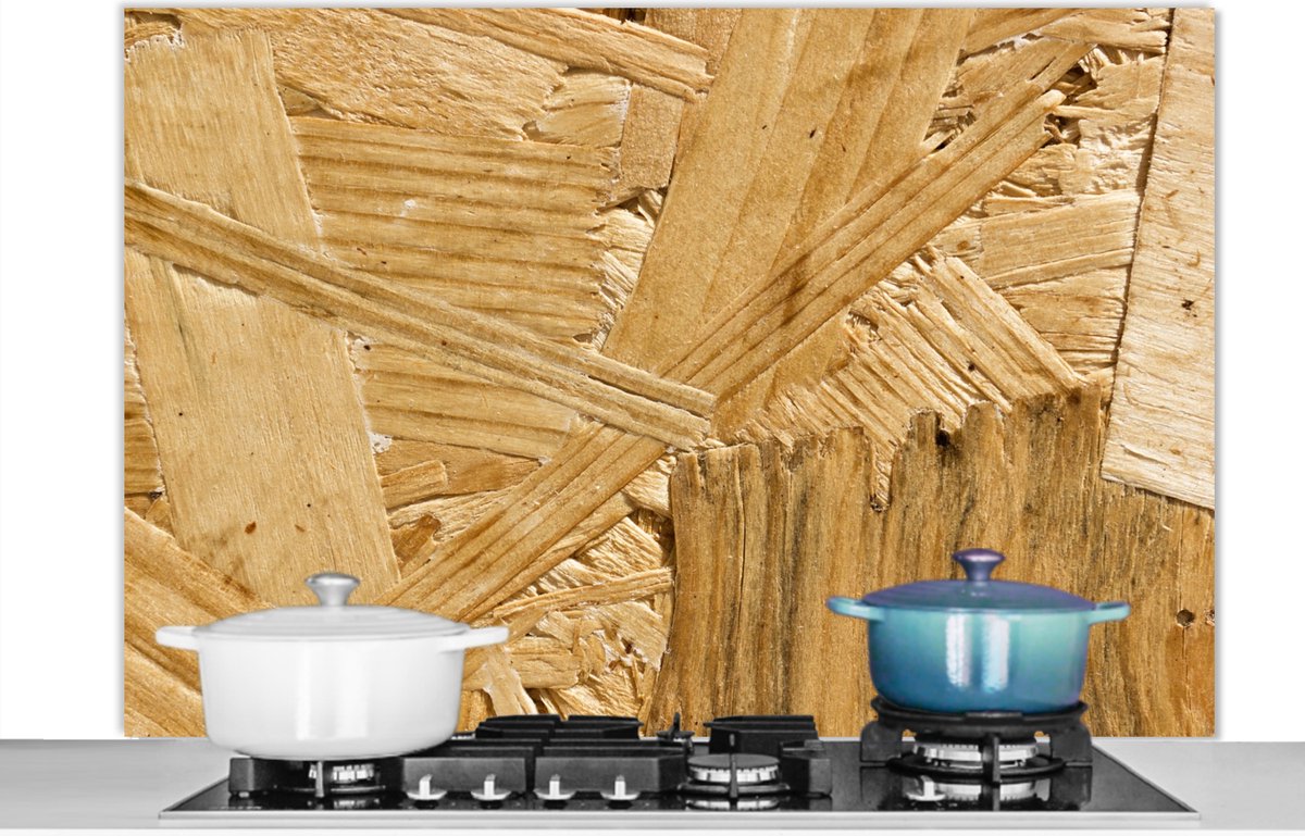Spatscherm keuken - Achterwand keuken - Hout - Plank - Structuur - Patroon - Spatwand - 120x80 cm