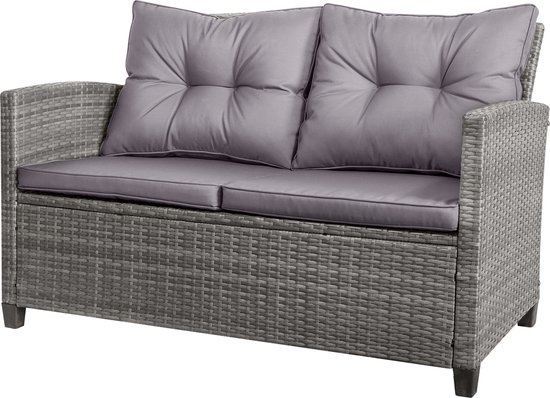 Outsunny Poly-rotan zitset 4-delig Zitgroep tuinmeubel set lounge metaal 860-117