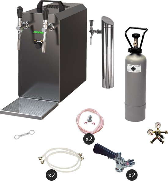 Robinet à bière réglable G5/8 , tige de 50mm et coude de 8mm, barre de fût pour