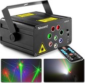 Laser lichteffect - BeamZ Acrux party laser met 4 lasers (rood / groen) en gekleurde LED's