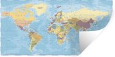 Sticker Muursticker Cartes du monde du monde Vintage - 40x20 cm - film adhésif autocollant - sticker mural repositionnable