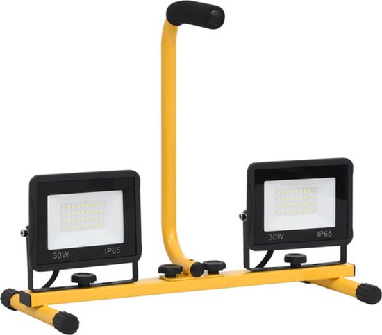 vidaXL Spotlight met handvat LED 2x30 W koudwit