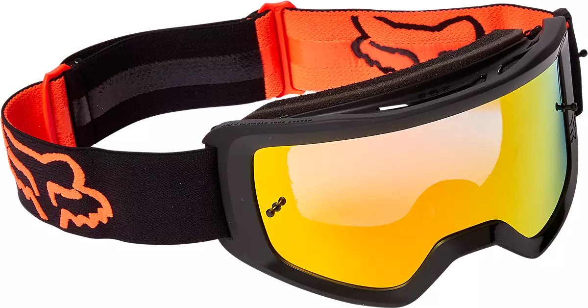 Fox Racing Main Stray Motocross Enduro Crossbril BMX MTB Downhill Bril - Oranje/Zwart met Spiegellens