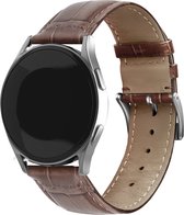 Strap-it Echt leren crocodile bandje - geschikt voor Xiaomi Watch S1 (Active/Pro) / Watch 2 Pro / Watch S3 / Mi Watch / Amazfit Balance / Bip 5 - bruin