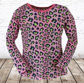 Shirt met panterprint roze 98/104 -s&C-98/104-Longsleeves meisjes