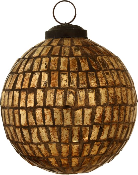 PTMD Christmas Raffa kerstbal met plaatjes Goud S