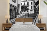Behang - Fotobehang Trap - Zwart - Wit - Madeira - Breedte 350 cm x hoogte 350 cm