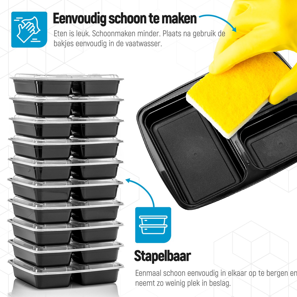 KURTT Meal Prep containers, 50 stuks, vershoudcontainers, herbruikbare magnetroncontainer met deksel, hoogwaardig, beige, magnetronbestendig, vaatwasmachinebestendig, BPA-vrij (groen, 500 ml