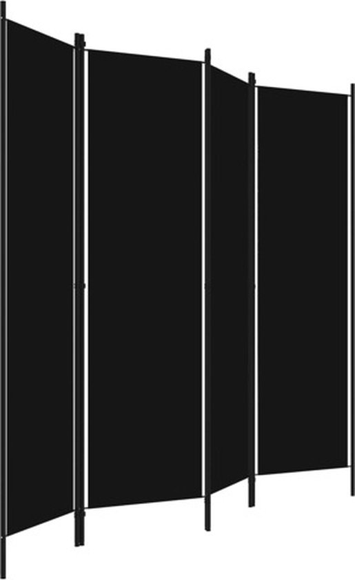 vidaXL Séparateur de pièce - Séparateur de pièce 4 panneaux - 200 x 180 cm - Tissu Zwart - Séparateur de pièce