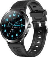 Belesy® TREASURE - Smartwatch Dames - Smartwatch Heren - Horloge - 1.32 inch – kleurenscherm – Stappenteller - Gezondheidsindicatoren – Je eigen foto als wijzerplaat - Siliconen - Zwart - Moederdag