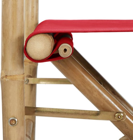 vidaXL - Regisseursstoelen - 2 - st - inklapbaar - rood - bamboe - en - stof van Vidaxl — afbeelding 2