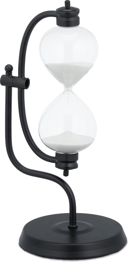 Foto: Relaxdays zandloper zwart woonaccessoires timer hourglass decoratie kantoor 15 min