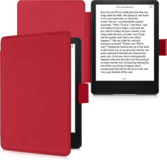 kalibri hoes geschikt voor Amazon Kindle Paperwhite 11. Generation 2021 - Leren beschermhoes voor e-reader in donkerrood
