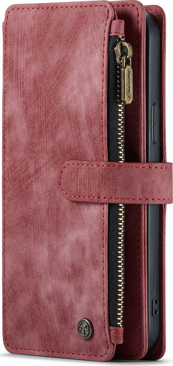 Caseme Telefoonhoesje geschikt voor Apple iPhone 13 Pro Hoesje Uitneembare 2in1 Bookcase - Rood