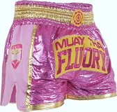 Fluory Muay Thai Kickboxing Shorts Dames Glitter Roze maat XS
