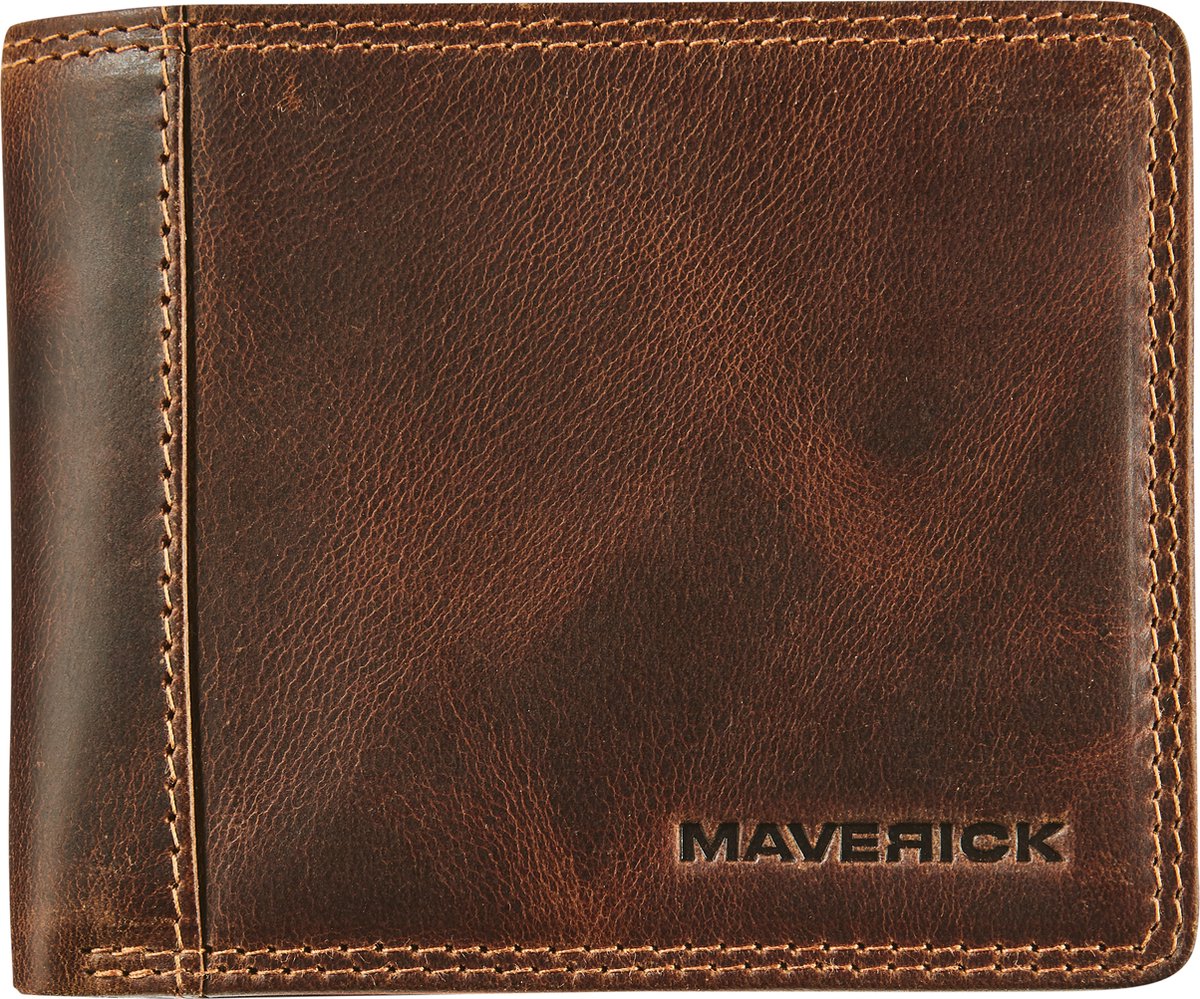 Maverick the original - portemonnee - billfold - RFID - volnerf rundsleder - bruin